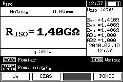 Współczynniki absorpcji obliczane są z następujących wzorów: Ab1 = DAR = R t2 / R t1, Ab2 = PI = R t3 / R t2. Odczytać wynik.