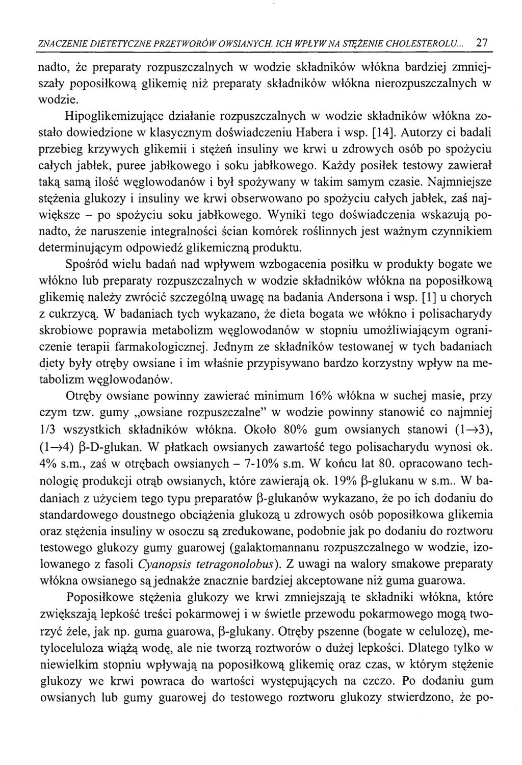 ZNACZENIE DIETETYCZNE PRZETW ORÓW OWSIANYCH. ICH WPŁYW NA STĘŻENIE CHOLESTEROLU.