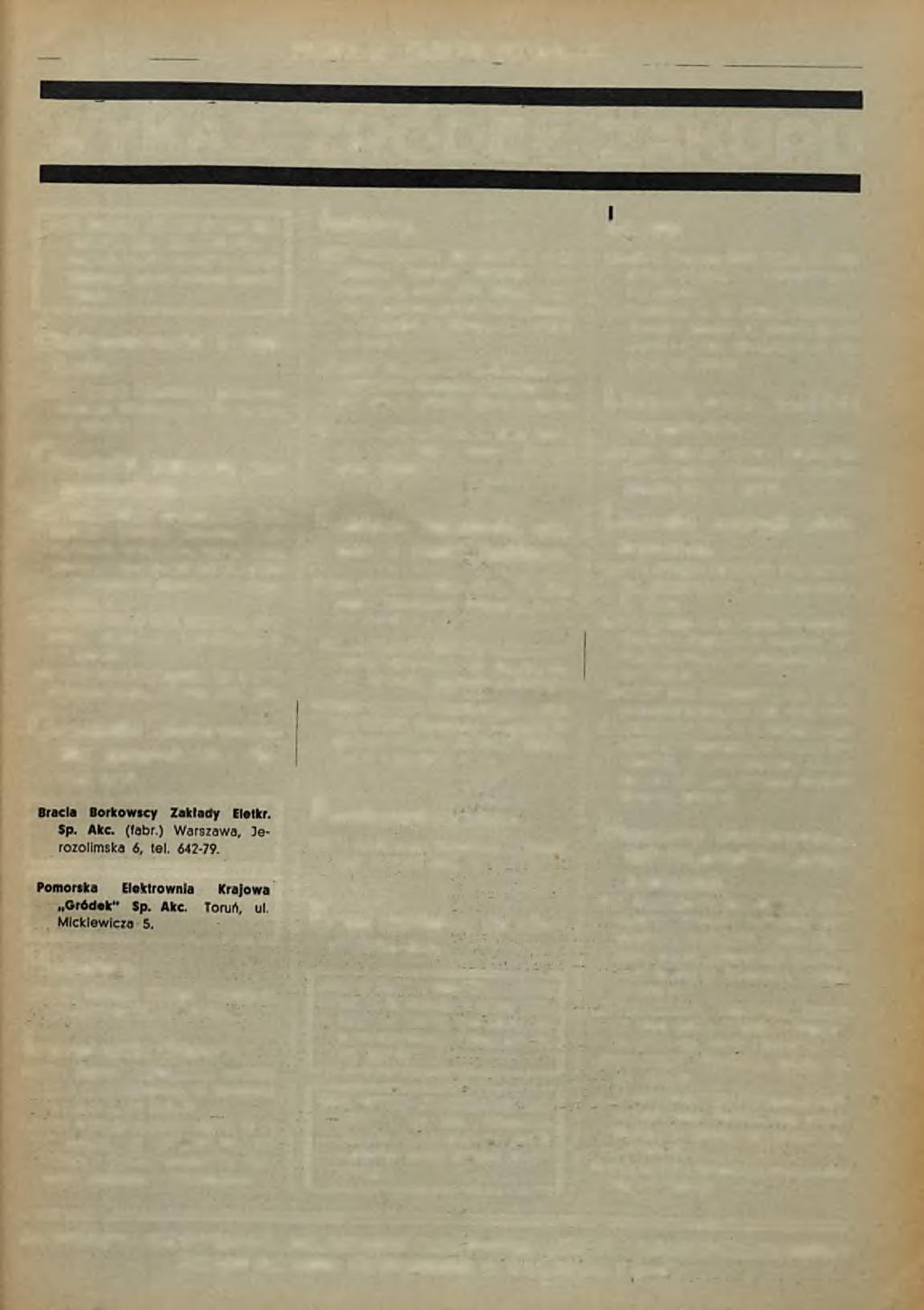 PRZEGLĄD ELEKTRTECHICZY W Y K A Z Ź R Ó D E Ł Z A K U P U Z.A.T. Zakłady Akumulatrwe syst. Tudr", Sp. Akc. Warszawa, Złta r. 35, tel. centrala: 5.62-60. ddziały: (patrz rubryka Akumulatry).