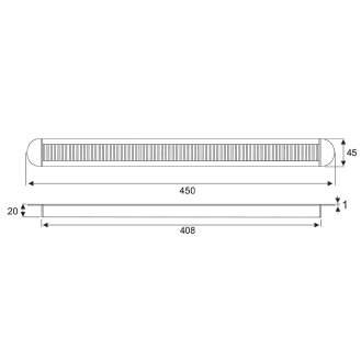 ZB02.127 aluminium czarne czarna 45x180x20mm