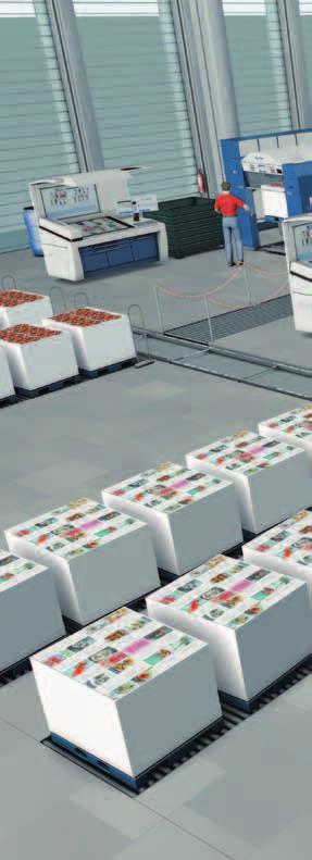 Systemy logistyczne dla zwiększenia produktywności Przy grubych podłożach drukowych zmiana stosu przebiega dość często. Oznacza to zatrzymanie maszyny, zmianę stosu, uruchomienie maszyny.