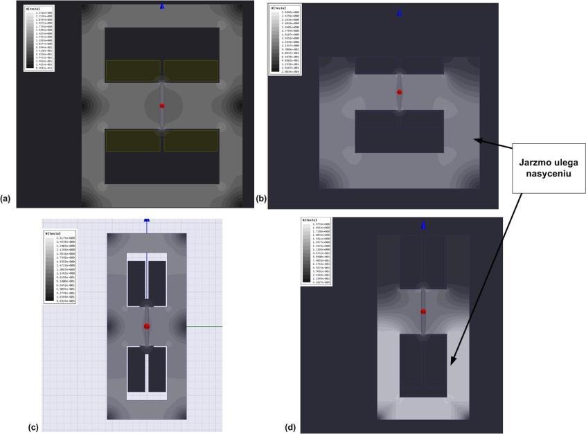 mierzonych. Analizę stanowiska do badań krzywej B = f(h) przeprowadzono na modelach 2D. W zależności od charakteru rozwiązywanego problemu środowisko Maxwell dysponuje odpowiednimi solverami.