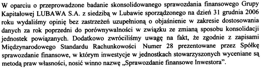 Ra badania skonsolidowane LUBA 