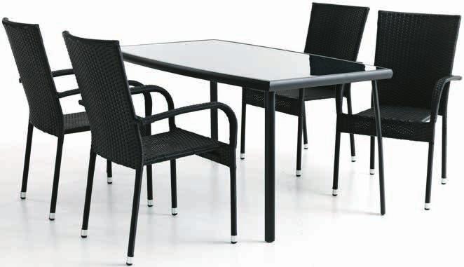 aluminiowej ramie zdobionej ręcznie plecionym, odpornym na pogodę petanem, S60 x D60 x W72 cm.