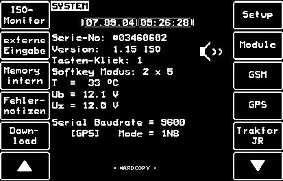 ISOBUS Ñ TERMIN L Sterowanie kosiarkπ przy pomocy Joystickía Ustawienie Joystickía - Nacisnπc przycisk "F4" na pulpicie ISO-Control Pojawia sií Menu systemu ï WybÛr ustawienia 1x nacisnπc przycisk,,+