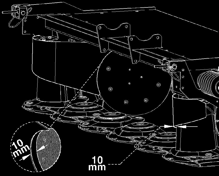 Montaø kierownic pokosu - z lewej (1) i prawej (2) strony Ustawienie obydwu spríøyn odciπgajπcych A =