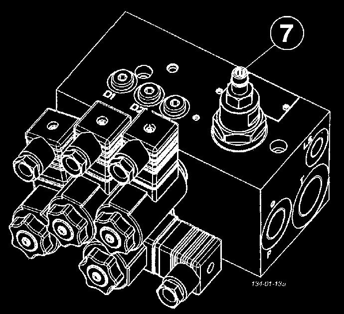 MONTAØ NA CI GNIKU Ustawienia Dodatkowo naleøy ustawic úrubí (7) na bloku hydraulicznym. 1.