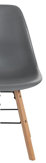 Edi krzesło z tworzywa sztucznego kolory: biały, ciemny szary, jasny szary, czarny, niebieski, różowy stelaż: drewno bukowe wys.-85 cm / wys. siedź.-46 cm / szer.-46 cm / głęb.