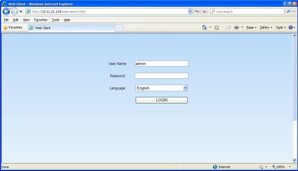User s manual ver.1.3 NETWORK OPERATIONS UTILIZING WEB BROWSER After successful logon, web browser will download the applet for displaying images from the camera.