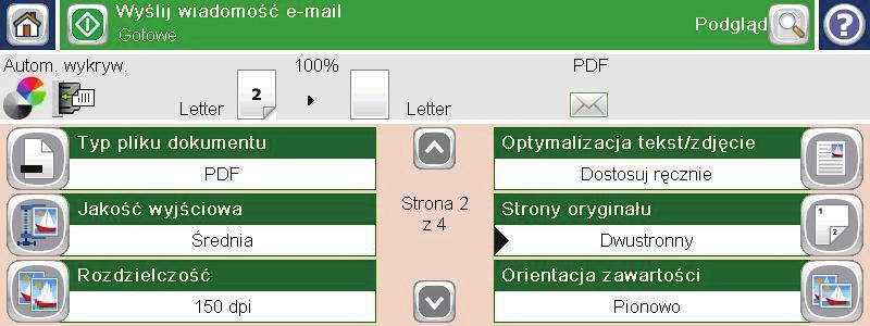 Dotknij przycisku Start, aby rozpocząć wysyłanie.