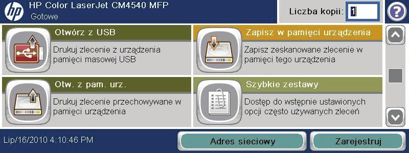 Drukowanie zapisanego zadania Use the following procedure to print a job that is stored