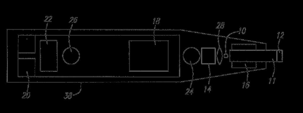 Przykład For calculating the intraocular pressure (IOP) of an eye, an applanation tonometer comprises an applanator formed of an optics array, a force transducer, an image sensor, and a processing