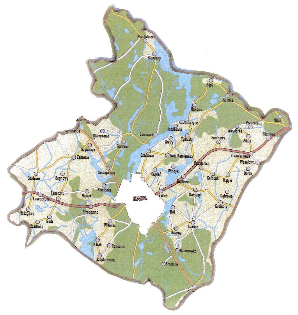 Załącznik Nr 1 do Statutu Gminy Iława Mapa Gminy Iława