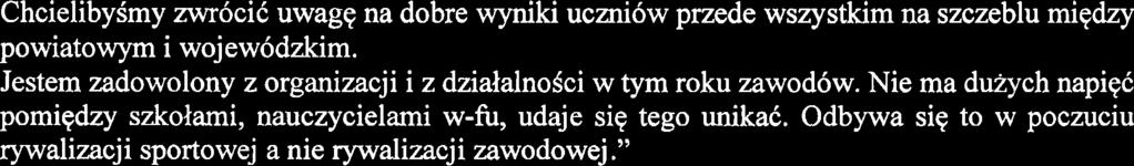 " Koordynator MZMSZ Tomasz JacZyriski,,Udzid w zawodach na szczeblu wojewodzkim jest to jui bardzo duiy sukces naszych szkbl.