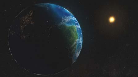 DLACZEGO KLIMAT ZIEMI SIĘ ZMIENIA? Słońce jest źródłem energii dla ziemskiego systemu klimatycznego. Ilustracja dzięki uprzejmości NASA. Klimat naszej planety od milionów lat podlega ciągłej ewolucji.