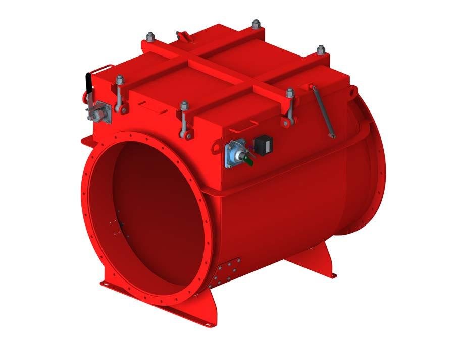 URZĄDZENIA DO IZOLACJI WYBUCHU KLAPA ZWROTNA PRZECIWWYBUCHOWA B-FLAP I B-FLAP I jest urządzeniem mechanicznym służącym do izolacji (odsprzęgania) płomienia i ciśnienia wybuchu, pomiędzy