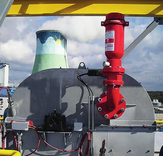 eksplozji skutecznie ochroni, eliminując konsekwencje ewentualnych zniszczeń urządzeń technologicznych Komponenty: Detektor wybuchu Bariery służące do odsprzęgania wybuchu na wlocie i wylocie