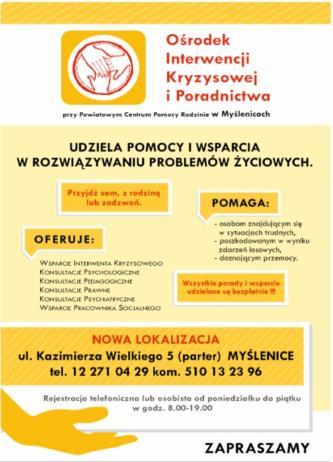 OŚRODEK INTERWENCJI KRYZYSOWEJ I PORADNICTWA W MYŚLENICACH Od 2005