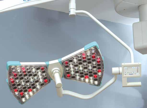 - ST series - X2 ST to ledowa lampa chirurgiczna składająca się z dwóch płatków Płatek LED: zestaw umożliwiający stały poziom oświetlenia centralnego - niezależnie od