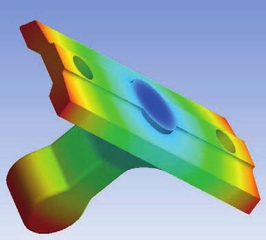 The distribution of reduced stresses which occur in the casting of Bolt BJA1 after approx. 9 hours during the first cycle of ferritising annealing Rys. 17.