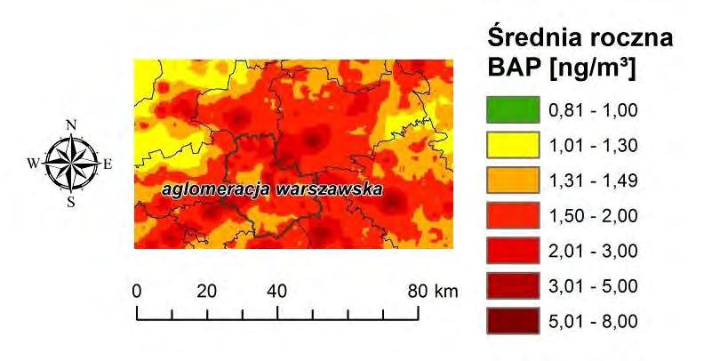 µg/m 3 PM2,5. Tym samym stan jakości powietrza w całej Gminie kształtuje się dość złym poziomie.