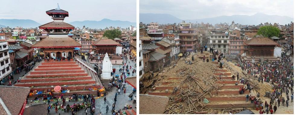 Trzęsienie ziemi w Nepalu, 25.04.2015 (przed i po).