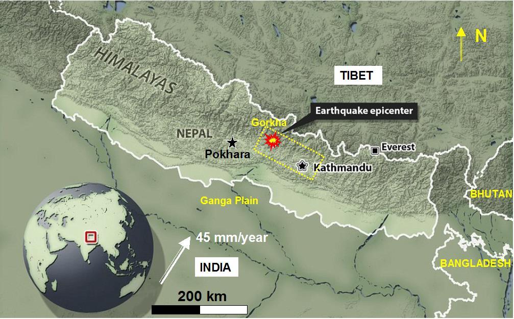 TYBET NEPAL EPICENTRUM INDIE Trzęsienie ziemi w