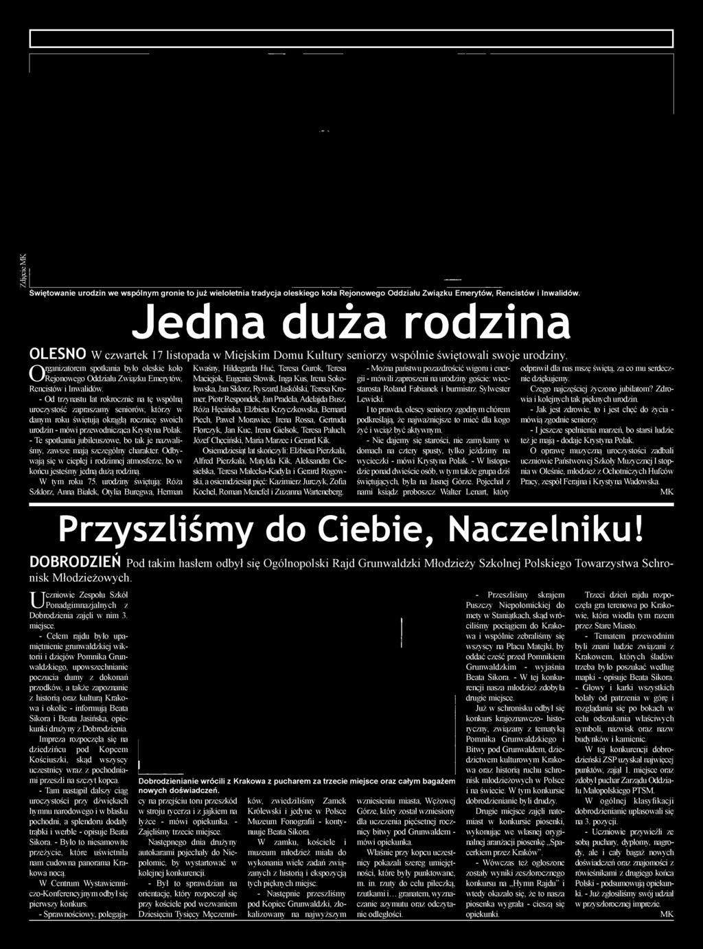 Olimpia Elblg. Kibice ostrz apetyty te na spotkanie Karpat Krosno z JKS-em Jarosaw. 13.30), Zdziechowice - Kpie Zaleszaskie (n. o Puchar Starosty Strzyowskiego i Budmistrza Strzyowa Single 2019 (s. Sportowy Rozkad Jazdy. Gdzie na mecz w weekend
