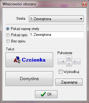 46 GUARDX SATEL Rys. 29. Okno Właściwości dotyczące naniesionego na mapie obszaru.