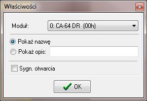 50 GUARDX SATEL Rys. 33. Okno Właściwości dotyczące naniesionych na mapie drzwi.