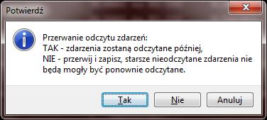 74 GUARDX SATEL Drukarka w polu wyświetlana jest informacja dotycząca wybranej drukarki. Zdarzenia w polu wyświetlane są informacje dotyczące zdarzeń przewidzianych do druku.