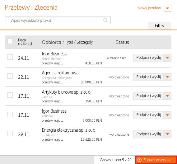 KROK 2 Wyszukaj zlecenia, które chcesz dodać do paczki ustawiając odpowiednio filtry na liście zleceń.