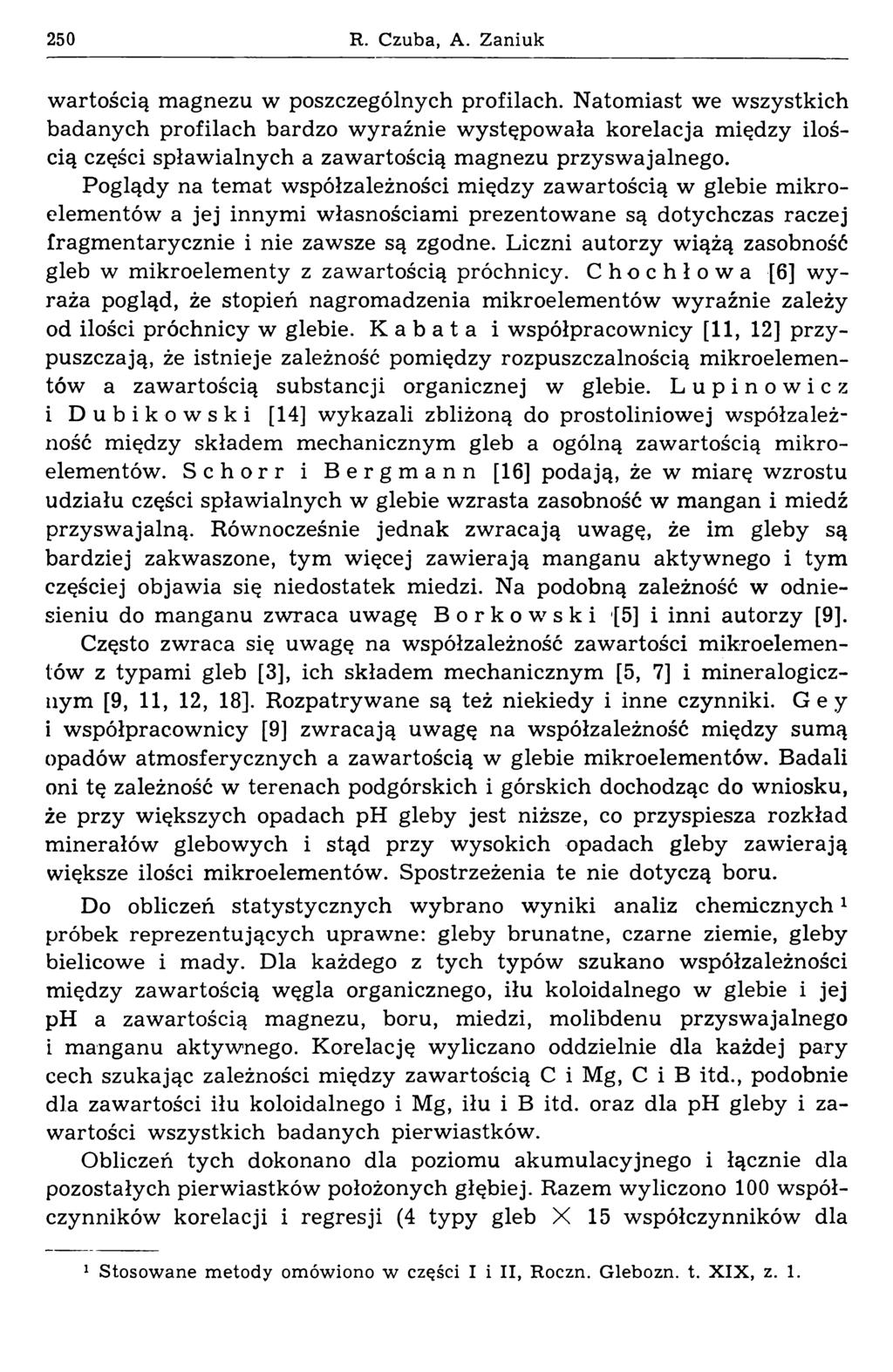 250 R. Czuba, A. Zaniuk wartością magnezu w poszczególnych profilach.