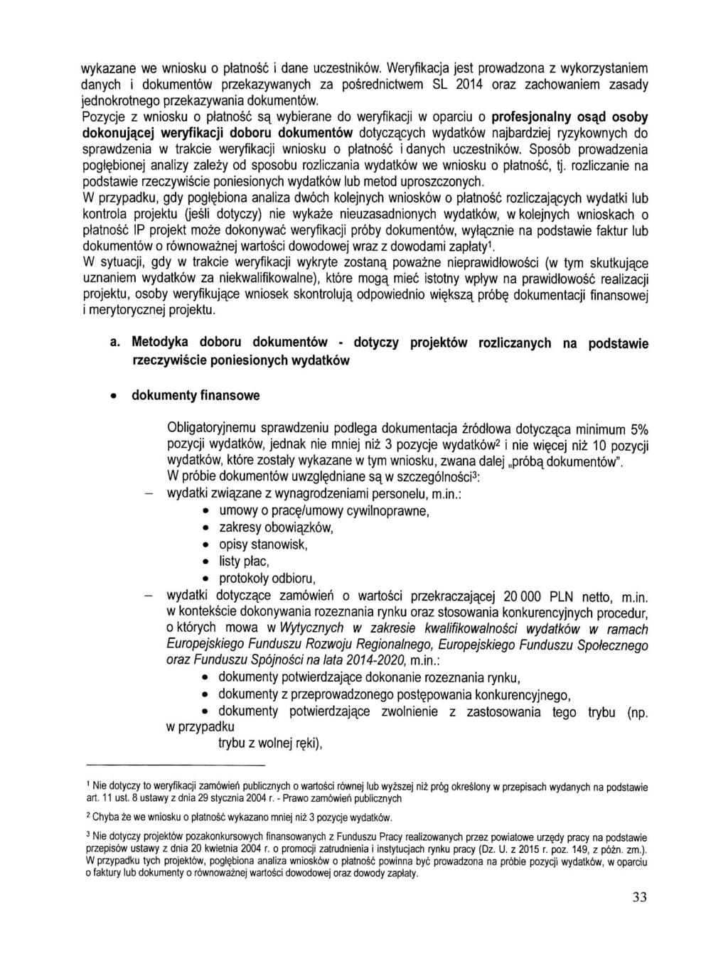 wykazane we wniosku o platnosc i dane uczestnikow.
