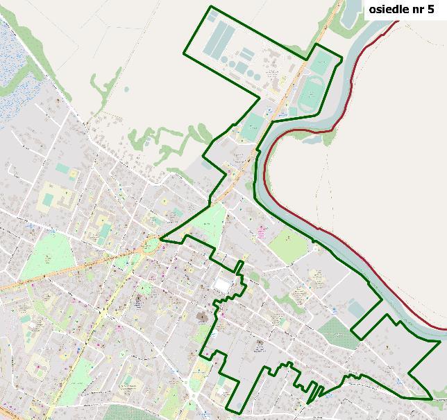 S t r o n a 44 Podobszar I Rysunek 17. Granice osiedli wchodzących w skład podobszaru I Źródło: Opracowanie własne Podobszar stanowi centrum miasta.