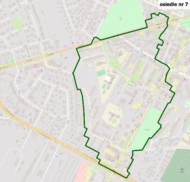 Podobszar II Osiedle położone jest w południowo-zachodniej zurbanizowanej części miasta i tworzy podobszar II Osiedle nr 9 obejmuje ulice: