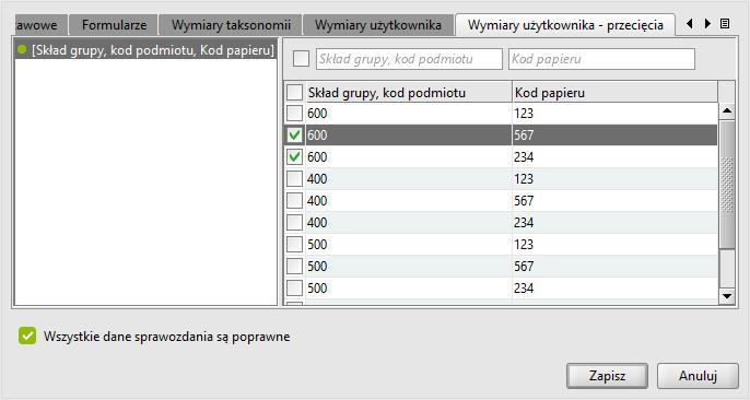 Definiwanie wymiarów użytkwnika jest t trzeci etap Prfilwania sprawzdań pzwalający zdefiniwać wymiary, których nie definiuje taksnmia a są knieczne d sprządzenia sprawzdań.