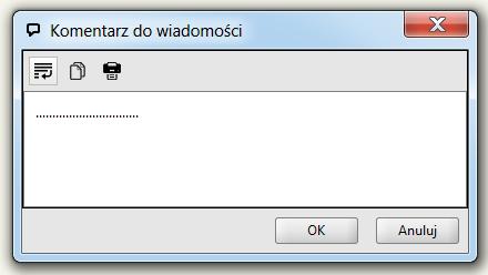Zapytanie dłączenie kmentarza d wysyłanych sprawzdań Pzytywna dpwiedź na zadane pytanie pwduje wyświetlenie kna, w którym użytkwnik mże