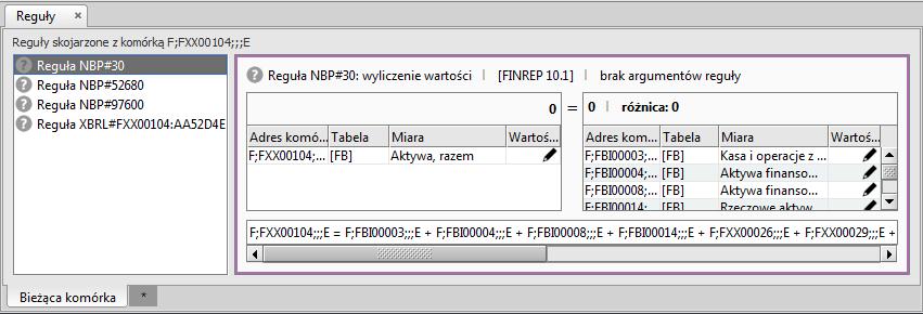 brak zaznaczenia tej funkcji w menu spwduje, brak zakładki Reguły, W zależnści d rdzaju reguł występujących w sprawzdaniu, ekran prezentwany p wybraniu tej funkcji mże mieć różną pstać: dla reguł w