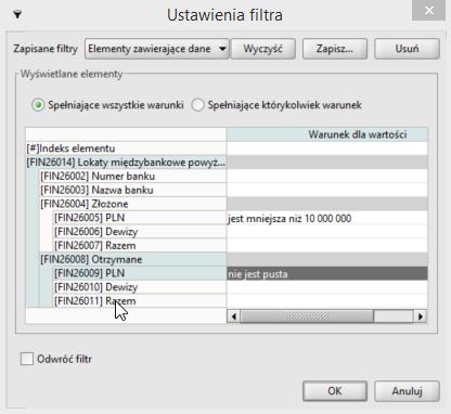 szablnu, wykrzystywaneg w przyszłści, zapisać zdefiniwane warunki przy wykrzystaniu przycisku.