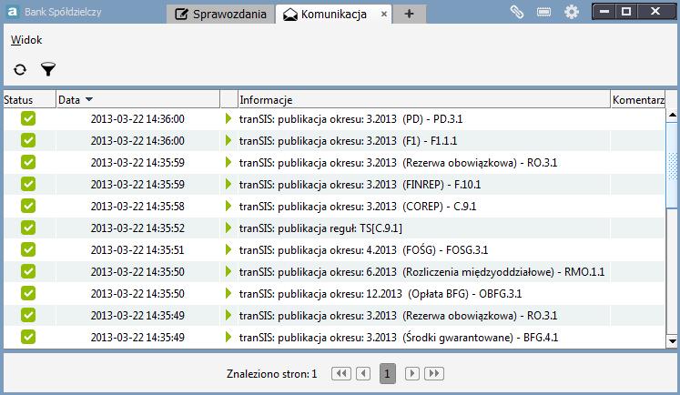 Rysunek 277. Kmunikacja z transis widk gólny Na wyświetlnym ekranie widczne są wszystkie te wiadmści, które zstały wysłane lub debrane przez asista w ciągu statniej dby.