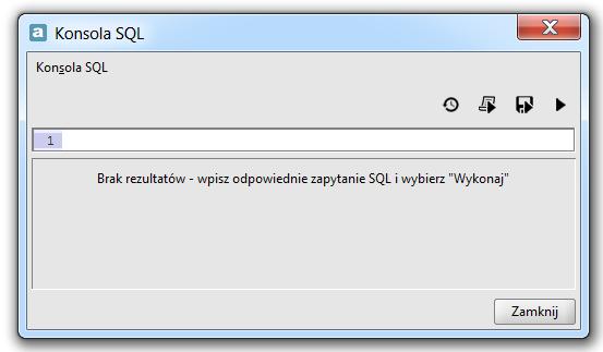 Wszystkie funkcje mżliwe tu d wykrzystania: Rysunek 29. Knsla SQL pgrupwane zstały w menu Knsla SQL (zb.