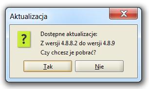 Rysunek 35. Infrmacja mżliwych d pbrania aktualizacjach P pzytywnym zatwierdzeniu wyświetlneg zapytania, następuje pbieranie wskazanych plików aktualizacyjnych a p ich pbraniu wyświetla się ekran (zb.