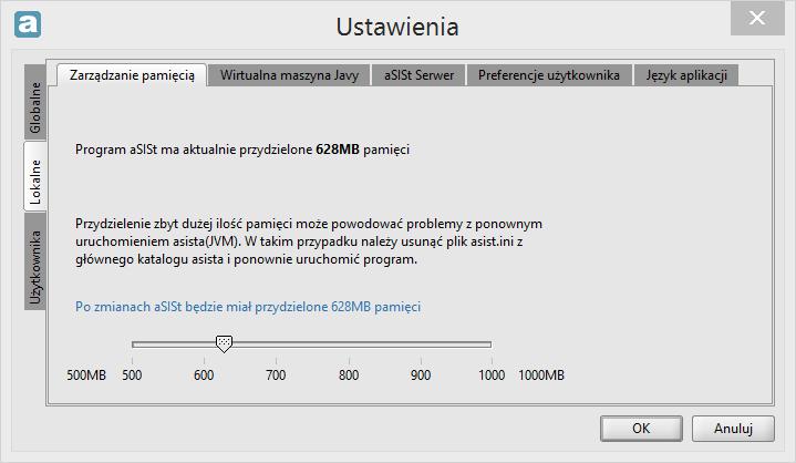 używanej wirtualnej maszyny Javy: 32 / 64 bitwej, dstępu d asist Serwera funkcja widczna tylk w bankach psiadających licencję asist rzszerzną ten kmpnent, miejsca zapisu preferencji użytkwnika,