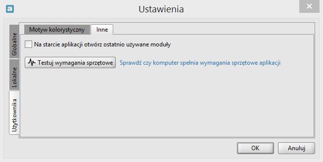 4.3.3 Ustawienia użytkwnika Wybierając funkcję Ustawienia użytkwnika, czyli bczną zakładkę wprwadzić zmiany dtyczące: (zb.