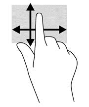 Przesunięcie jednym palcem Przesunięcie jednym palcem umożliwia nawigację po całym ekranie.