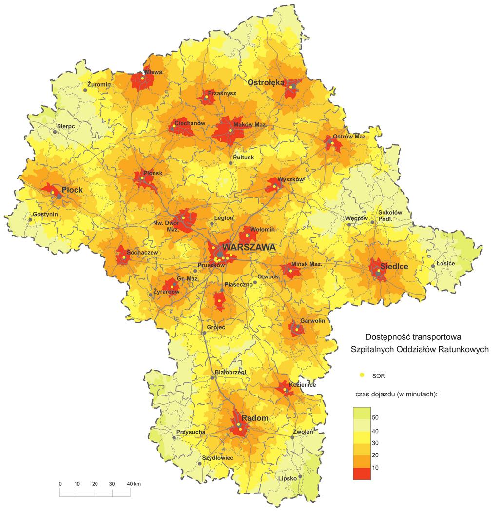 Społeczno-demograficzne uwarunkowania rozwoju Mazowsza 40 Mapa 14.