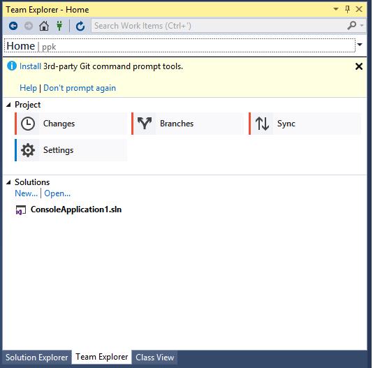 4.2. Nakładki graficzne Istnieje wiele programów graficznych umożliwiających korzystanie z systemu Git. Wywołują one w tle odpowiednie komendy konsolowe systemu Git. 4.2.1 Instrukcja obsługi przez Visual Studio Po uruchomieniu środowiska Visual Studio należy upewnić się, że otwarte jest okno Team Explorer (rys.