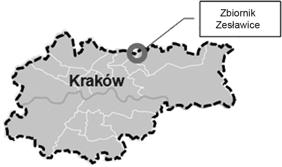 sterowanego zbiornika retencyjnego na przykładzie zbiornika w Zesławicach na rzece Dłubni.