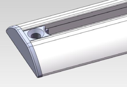 8. Systemy szynowe składane Informacje ogólne Elementy 27.4mm Górna szyna aluminiowa w kolorze aluminium 25mm 31.2mm 8.